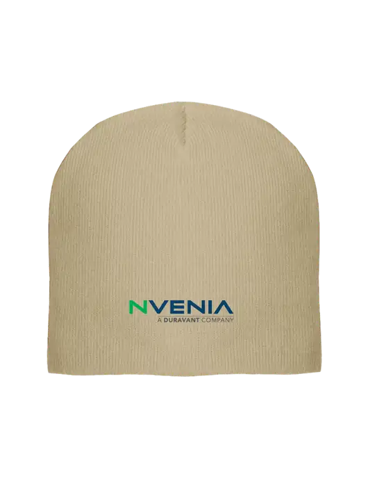Solid Tan Element Knit Beanie w/nVenia Logo