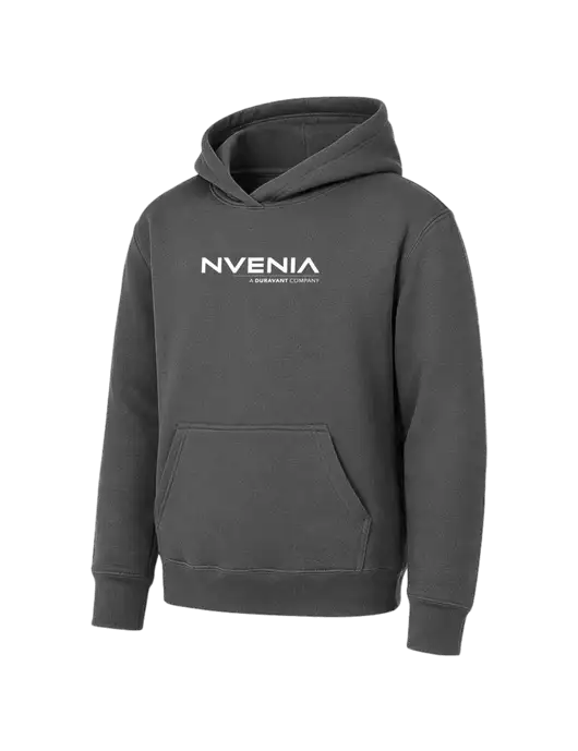 Youth Charcoal 7.8 oz Pullover Hooded Sweatshirt w/nVenia Logo