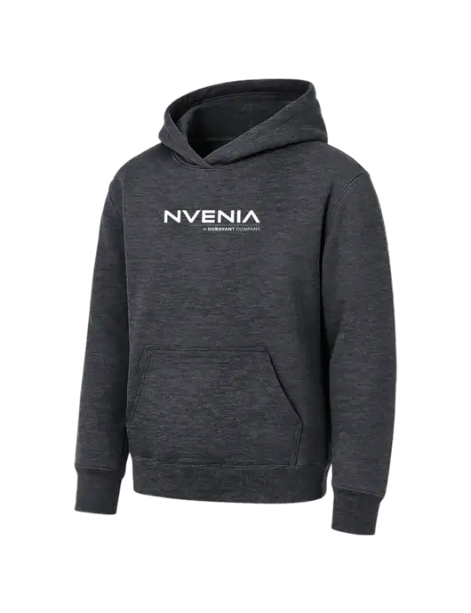 Youth Dark Heather Grey 7.8 oz Pullover Hooded Sweatshirt w/nVenia Logo
