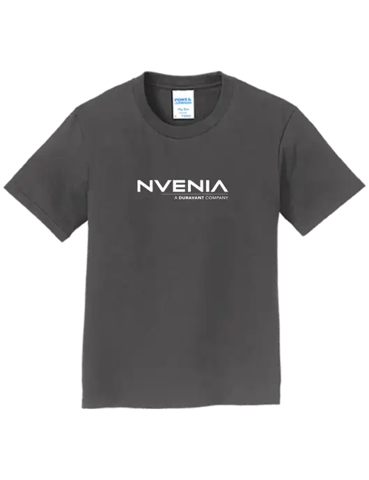 Youth Ring Spun Charcoal 4.5 oz T-Shirt w/nVenia Logo