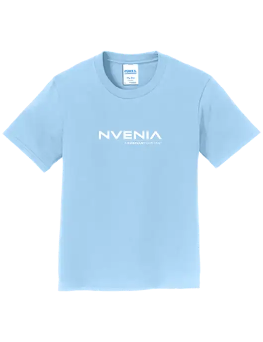 Youth Ring Spun Light Blue 4.5 oz T-Shirt w/nVenia Logo