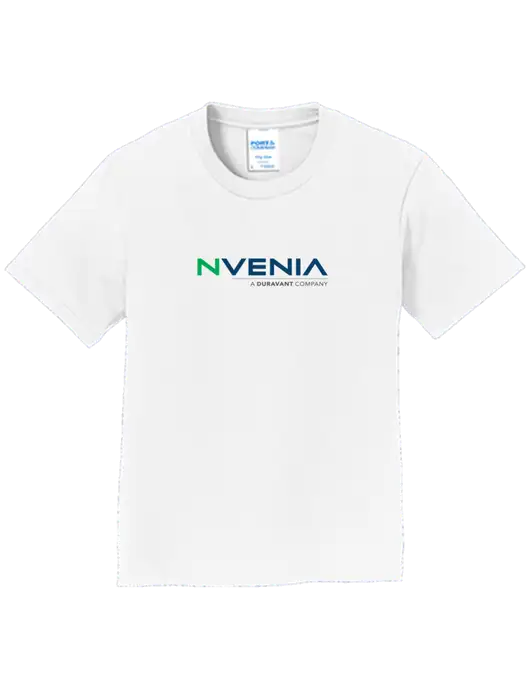 Youth Ring Spun White 4.5 oz T-Shirt w/nVenia Logo